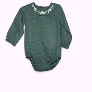 Carter's Dark Green Embroidered Bodysuit